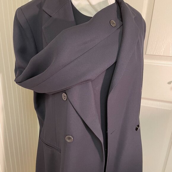 JONES WEAR NAVY SUIT WITH SHEATH DRESS AND DOUBLE BREASTED JACKET, SIZE 12 - Picture 3 of 15